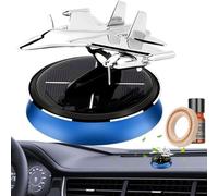 Solar Car Air Freshener, Rotating Oil Diffuser, Helicopter Dashboard Decor, Solar-Powered Aromatherapy, Silent Autorotation for Car, Cafe, Hotel, Restaurant 5.5cm Red Blue