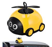 Solar Car Air Freshener, Rotating Perfume Diffuser, Helicopter Design, Auto Aromatherapy, Fragrance Dispenser, Car Interior Decoration, 7x8x5.5cm Yellow Red Blue
