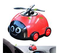 Solar Car Air Freshener, Rotating Perfume Diffuser, Helicopter Design, Auto Aromatherapy, Fragrance Dispenser, Car Interior Decoration, 7x8x5.5cm Yellow Red Blue
