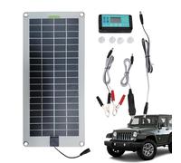 Solar Car Battery Charger, 30W 12V Sun Powered Trickle Charging Kit, 16.54x7.87 Inches Sun Driven Panel & Plug and Play Design, Lighter Plugs Alligator Clip for Vehicle, Automotive Enthusiasts,