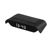 Solar Car Dashboard Clock Digital Thermometer Auto On | Solar powered, auto on/off vibration sensor, 24h digital display, night light, no wiring needed