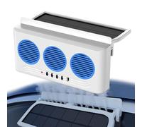 Solar Car Vent Fan - Window Exhaust Cooler for Heat Reduction | ABS Housing with Triple Air Outlet Design, Sun Powered Ventilation System, Interior Air Circulation Tool for Summer Driving Comfort