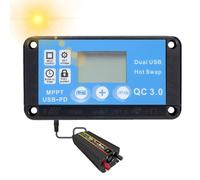Solar Charger Controller () - Fast Charging Usb | Smart Adjustment Dc Port | Adjustable Parameter Solar Regulator with Timer for Rv and Off-Grid Systems | Easy Installation and Timer Function