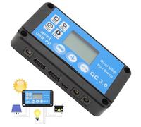 Solar Charger Controller () - Fast Charging Usb | Smart Adjustment Dc Port | Adjustable Parameter Solar Regulator with Timer for Rv and Off-Grid Systems | Easy Installation and Timer Function
