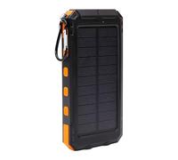 Solar Charger, Phone Portable Charger, 20000mAh Wireless Fast Charging Device, Built-In Flashlight and USB Ports, Ideal for Camping, Hiking, Outdoor Adventures, Black/Orange