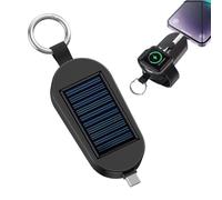 Solar Charger Power Bank - 3000mAh Portable Keychain with Type-C | Powered Mini Wireless Watch Charging, Compact Travel Battery Pack For Outdoor Camping & Use