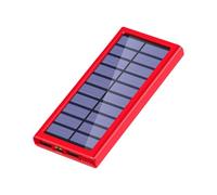 Solar Charger Power Bank, Mobile Phone Charging Station, 10000 mAh External Battery Pack with USB, Portable Energy Backup for Outdoor Camping Use, Black, 14,2 x 6,7 x 1,6 cm