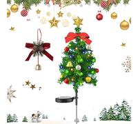 Solar Christmas Tree Lights Holiday Decorations, Solar Christmas Tree Stake Light, Waterproof Festive LED Garden Stake Light, with 20 Led Lights, for Yard Porch Pathway lawns (1PC,B)