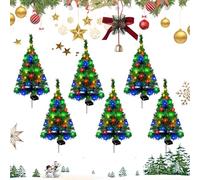 Solar Christmas Tree Lights Holiday Decorations, Solar Christmas Tree Stake Light, Waterproof Festive LED Garden Stake Light, with 20 Led Lights, for Yard Porch Pathway lawns (6PCS,A)