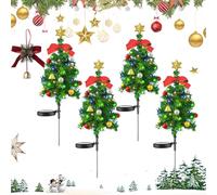 Solar Christmas Tree Lights Holiday Decorations, Solar Christmas Tree Stake Light, Waterproof Festive LED Garden Stake Light, with 20 Led Lights, for Yard Porch Pathway lawns (4PCS,B)