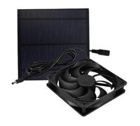 Solar Coop Fan, Waterproof Vent Fan, Solar Exhaust Cooler, Portable Air Circulation Kit, for Chicken Coop Dog House Picnic Camping Rv Hiking Outdoor Cooling Use Energy Saving 145x145x2.5cm