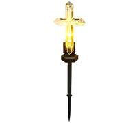 Solar Cross for Cemetery Grave - LED Stake Garden Light