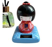 Solar Dashboard Figures - Kimono Doll Vehicle Decoration, Shaking Head Dashboard Doll - For Collectors Daily Commuting Road Trips Ridesharing Sedans Trucks SUVs RVs Office, Solar Car Ornaments For Das