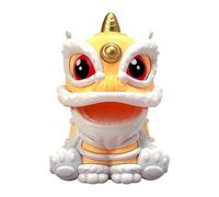 Solar Dashboard Lion Accessories - ABS 7.3x7.8x9.5cm | Solar Powered Shaking Head Lion Car Ornament, Cute Car Ornament Chinese Decorations | Dashboard Crafts Cars Interior Accessories Ornaments