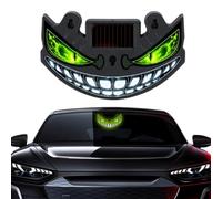 Solar Demon Eye LED Car Window Light,New Wireless No Drill Demon Eyes Warning Lamp,Waterproof Animated Devil Eye Light for Windshield & Rear Window,for SUV, Truck,Van,RV