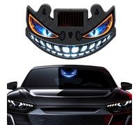 Solar Demon Eye LED Car Window Light,New Wireless No Drill Demon Eyes Warning Lamp,Waterproof Animated Devil Eye Light for Windshield & Rear Window,for SUV, Truck,Van,RV