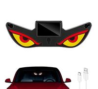 Solar Demon Eye LED Car Window Light, Wireless No Drill Solar and USB Powered Devil Eyes Warning Lights, Devil Eyes Lights Dynamic Windshield Ambient Lamp with Vibration & Light Sensor(D)