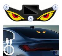 Solar Demon Eye LED Car Window Light, Wireless No Drill Solar and USB Powered Devil Eyes Warning Lights, Devil Eyes Lights Dynamic Windshield Ambient Lamp with Vibration & Light Sensor