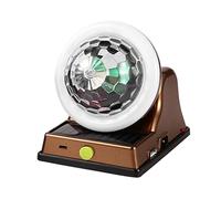 Solar Disco Ball Light - Esfera de fiesta giratoria, baliza de césped multicolor | Orbe ambiental cargada del sol con LED de ciclismo de color y mecanismo de de 360 grados, ideal