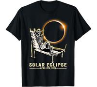 Solar Eclipse Skeleton 2024 Total Solar Eclipse 4.08.24 T-Shirt,Unisex tee,S-4XL