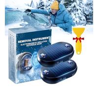 Solar Electromagnetic Molecular Interference Freeze and Snow Remover, Electromagnetic Car Snow Removal Device, Portable Antifreeze Snow Removal Device, Efficient Snow Removal for Cars (*2, Odorless)
