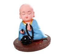 Solar Energy - Estatua de monje para interior de coche, color azul | Escultura de monje budista, figura decorativa de cerámica que simboliza fortunas y sabidurías, para la salud de la riqueza