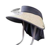 Solar Fan Hat - 22.05-22.83 Inches Wide Brim UPF 50+ UV Protection Cooling Gear, Solar Powered Outdoor Fishing Hat | For Picnic Hiking Fishing Walking Festival Outdoor Beach Camping