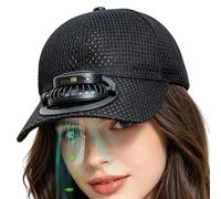 Solar Fan Hat - Baseball Cap with Built In Fan 600mAh | USB Rechargeable Digital Display Sun Hat | Outdoor Cooling For Camping Cycling Fishing, Relieves Heat