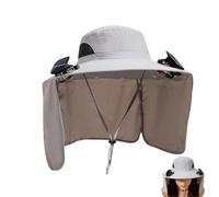 Solar Fan Hat, Breathable Wide Brim, Foldable Sun Headgear, 2 Solar Fans for Women Men Gardening Hiking, Fishing Outdoor Beach Vacation Travel Cooling Shade Summer Hat