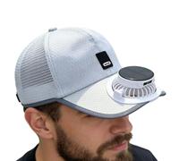Solar Fan Hat - Fabric 51-61cm | USB Charging Wind Blower Sunhat Cap | Fish