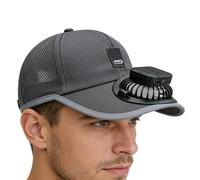 Solar Fan Hat - Fabric 51-61cm | USB Charging Wind Blower Sunhat Cap | Fish