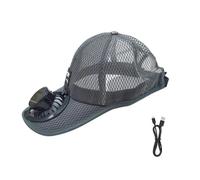 Solar Fan Hat - Polyester Mesh Baseball Cap 29x13.5x20cm UV Visor