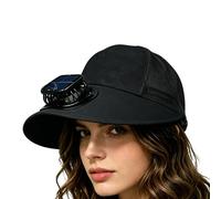 Solar Fan Hat - Portable Wide Brim Sun Protection Cap with Built-in Solar Powered Cooling Fan, UPF50+ Adjustable Outdoor Cooling Hat For Fishing Camping Hiking