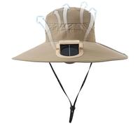 Solar Fan Hat, Rechargeable Wide Brim Breathable Visor Cap with Built In Cooling Fan, Adjustable Outdoor Sunshade Hat for Day Night Camping Hiking Gardening Sports Women Men Outdoor Use