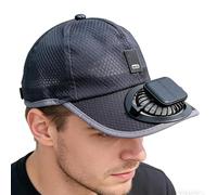 Solar Fan Headwear, Running Baseball Cap Sun Visor, Lightweight Outdoor Sports Hat with Cooling Fan, Breathable Protective Cap for Daily Beach Travel Running Fishing Camping Golf Gardening