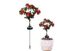 Solar Floral Lights - LED Garden Ornament, Outdoor Flower Light with 56 Colour LEDs, Flower Lights for Patio Yard Garden Use, Solar Gardens Decor, Memorial Flowers Light Outdoor Use 28.5-28.7 inches