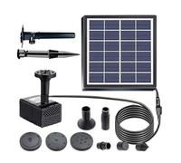 Solar Fountain Pump - 6 V 2 W Outdoor Water Feature | Garden Patio Yard Backyard Deck Pool Pond Planter Decor Kit, Solar Powered Floating Fountain Bathing System With Multi Spray Nozzle Set For