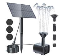 Solar Fountain Pump, Outdoor Bird Bath, Solar Water Feature, Multi Nozzle Design, Garden Pool Pond Patio Decor Fountain Water Circulation Landscaping Outdoor Decoration Eco Friendly Use 17.72 Inches