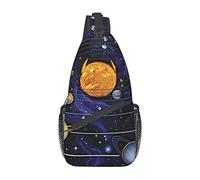 Solar Galaxy Mountain Boat Lake Sling Bag, Mochila de Hombro, Paquete de Pecho, Mochila Cruzada Informal para Mujeres, Hombres, Viajes de Senderismo