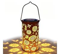 Solar Garden Lantern Lights Waterproof - Hollow Out Metal Weatherproof Outdoor Decoration Lamps, Solar Powered Hanging Lantern for Patio Lawn Balcony Pathway Yard Decor, Elegant Night Light for Home
