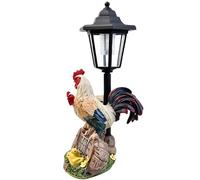 Solar Garden Lights - Decorative Resin Lantern | Solar Rooster Garden Light | Waterproof Outdoor, 31.5x17x14cm / 33x25x19cm, Farmhouse Chicken Statue With Lantern, For Patio Backyard Pathway Lawn