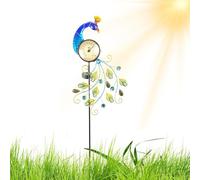Solar Garden Stake Lights, Decorative Lawn Lamps, Waterproof LED Landscape Light, Built-In Thermometer, Auto Charging, Energy Saving, Easy Setup, Perfect for Balcony, Walkway, Yard, 106x31x5cm