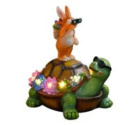 Solar Garden Statue, Resin Animal Figura Light, 8 x 5 pulgadas Lawn Decor with LED Glow, Durable Resin Outdoor Ornament, Yard Statue with Cute Design, Landscape Decoration Piece for Patio Porch
