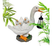 Solar Garden Statue | Weatherproof Night Lamp Duck Animal - with Lantern,for Yard Backyard Porch Patio Pathway Birthday Housewarming