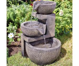 Solar Genoa Cascade Gris Piedra Exterior Jardín Fuente de Agua Papel Baño Pájaro