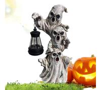 Solar Ghost Lights, Cute Resin Halloween Glowing Art Decoration, Desktop