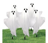 Solar Ghost Lights, Pathway Light,17.72 Inches, Easy to Install Weather Resistant, Spooky Decorations for Garden, Fence, Walkway, Festival, Holiday, Party, Halloween and Outdoor