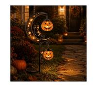 Solar Halloween Black Cat Pumpkin Moon Garden Stake Light (#2)