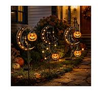 Solar Halloween Black Cat Pumpkin Moon Garden Stake Light (#4)