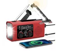 Solar Hand Radio, Am/FM NOAA Battery Powered Radio, 3 Way Charging Weather Radios, Radios Power Bank, Long Road Trips Radio for Travel Long, Road Trips, Indoor Outdoor Camping